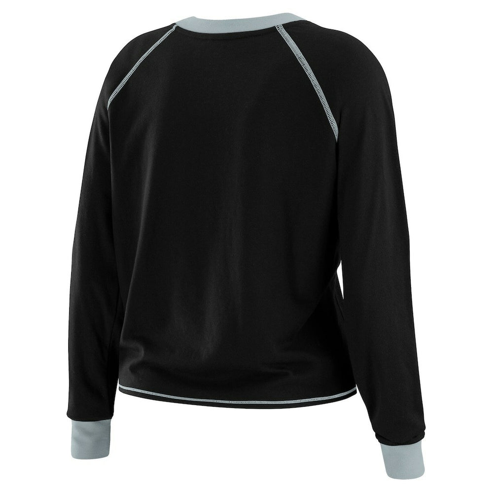 Las Vegas Raiders WEAR by Erin Andrews Women's Tie-Front Long Sleeve T-Shirt Black - NFL
