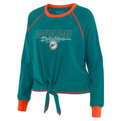 Miami Dolphins WEAR by Erin Andrews Women's Tie-Front Long Sleeve T-Shirt Aqua - NFL