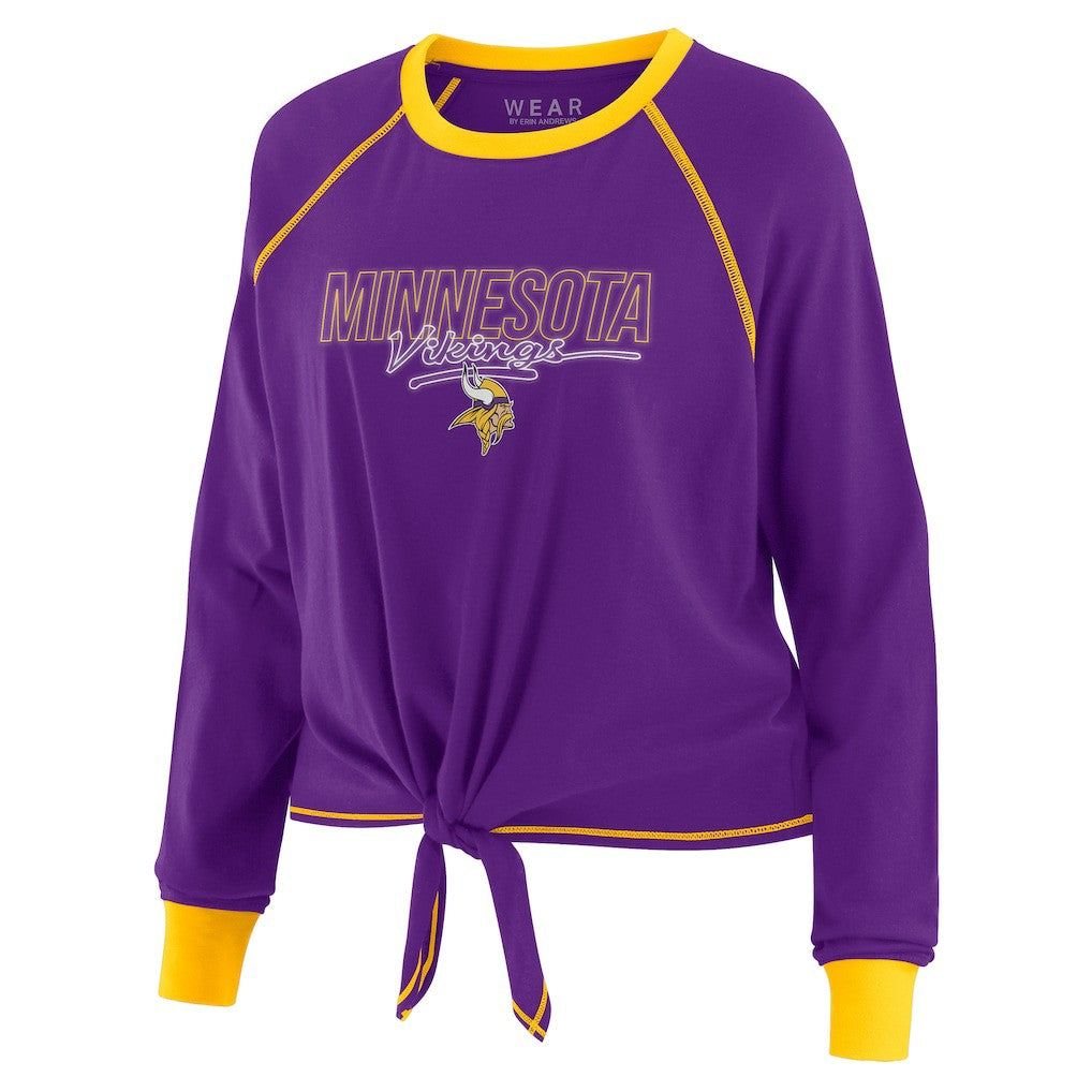 Minnesota Vikings WEAR by Erin Andrews Women's Tie-Front Long Sleeve T-Shirt Purple - NFL