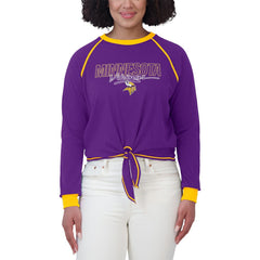 Minnesota Vikings WEAR by Erin Andrews Women's Tie-Front Long Sleeve T-Shirt Purple - NFL