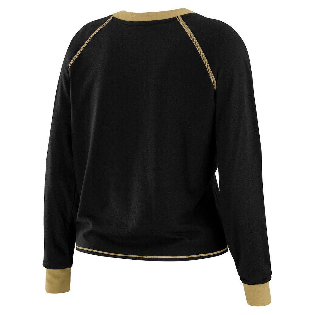 New Orleans Saints WEAR by Erin Andrews Women's Tie-Front Long Sleeve T-Shirt Black - NFL