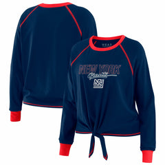 New York Giants WEAR by Erin Andrews Women's Tie-Front Long Sleeve T-Shirt Royal - NFL