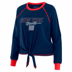 New York Giants WEAR by Erin Andrews Women's Tie-Front Long Sleeve T-Shirt Royal - NFL