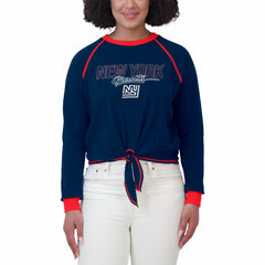 New York Giants WEAR by Erin Andrews Women's Tie-Front Long Sleeve T-Shirt Royal - NFL