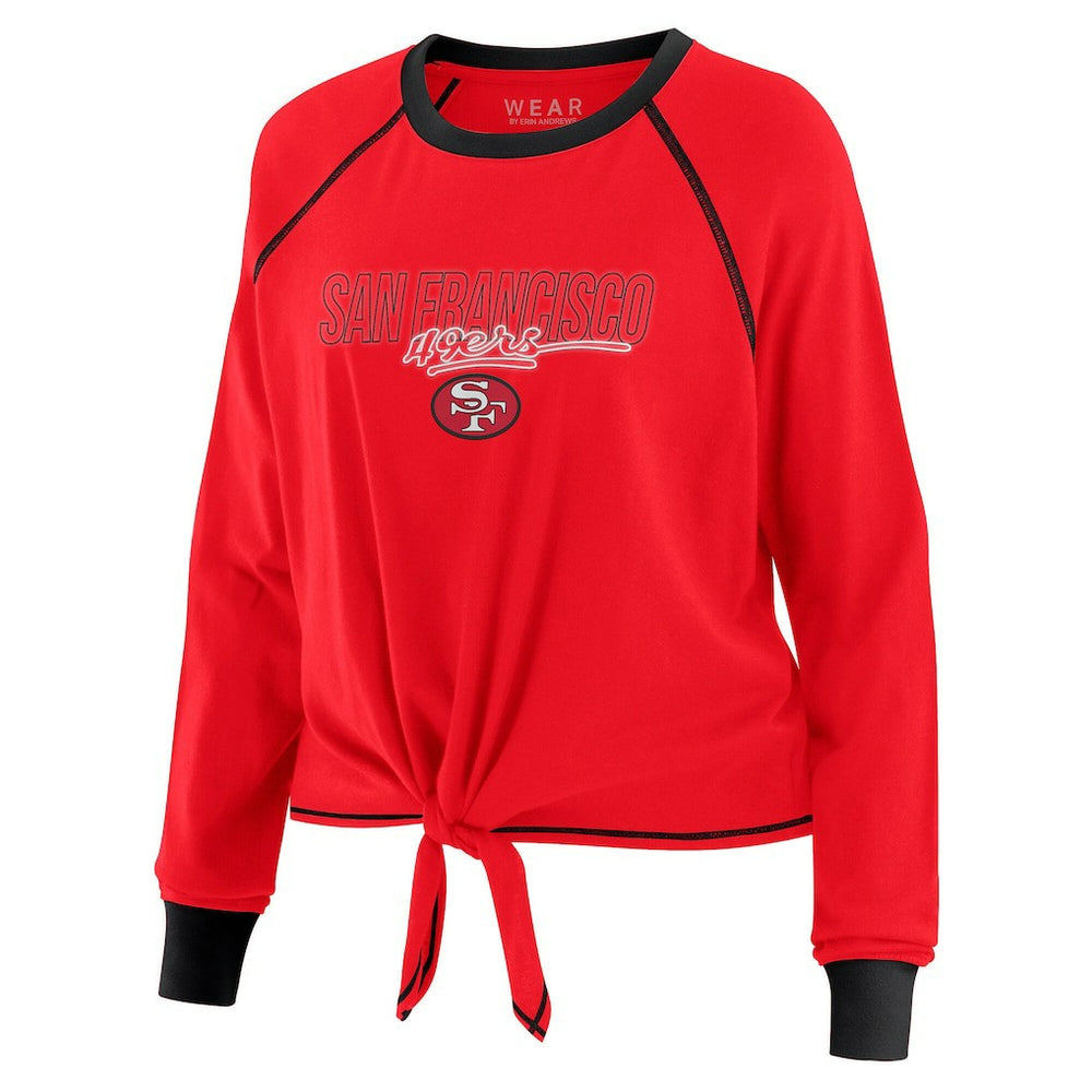 San Francisco 49ers WEAR by Erin Andrews Women's Tie-Front Long Sleeve T-Shirt Scarlet - NFL