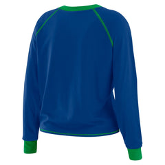 Seattle Seahawks WEAR by Erin Andrews Women's Tie-Front Long Sleeve T-Shirt Royal - NFL