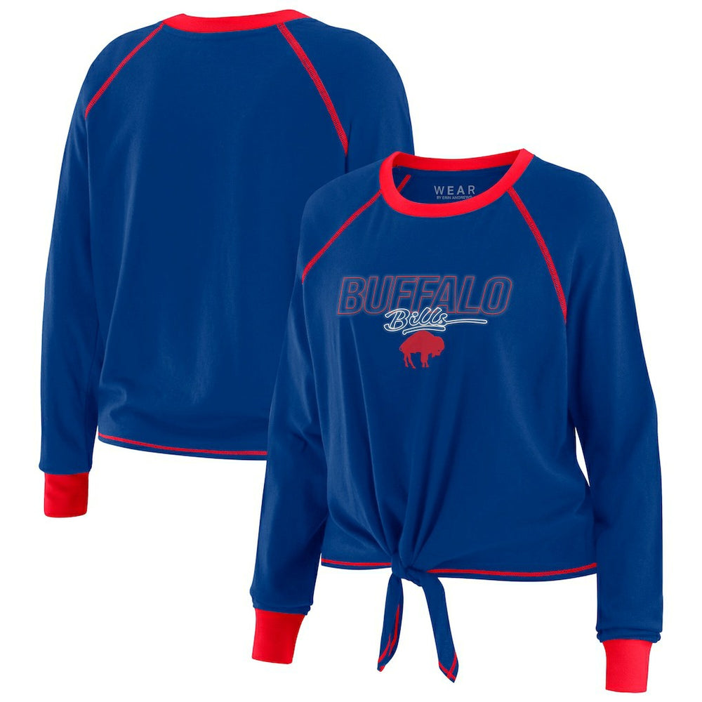 Buffalo Bills WEAR by Erin Andrews Women's Tie-Front Long Sleeve T-Shirt Royal - NFL