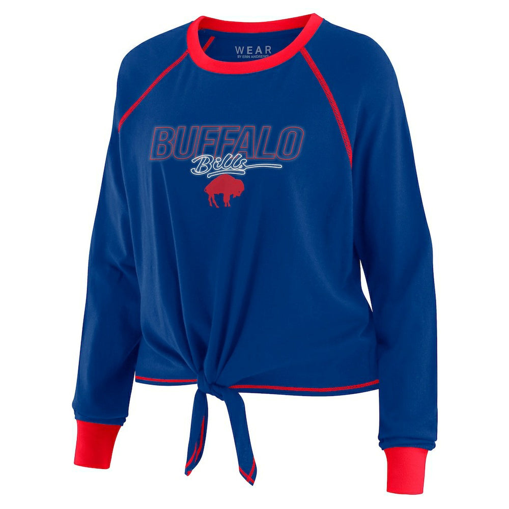Buffalo Bills WEAR by Erin Andrews Women's Tie-Front Long Sleeve T-Shirt Royal - NFL