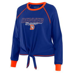 Denver Broncos WEAR by Erin Andrews Women's Tie-Front Long Sleeve T-Shirt Royal - NFL