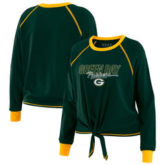 Green Bay Packers WEAR by Erin Andrews Women's Tie-Front Long Sleeve T-Shirt Green - NFL