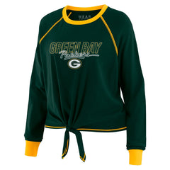 Green Bay Packers WEAR by Erin Andrews Women's Tie-Front Long Sleeve T-Shirt Green - NFL