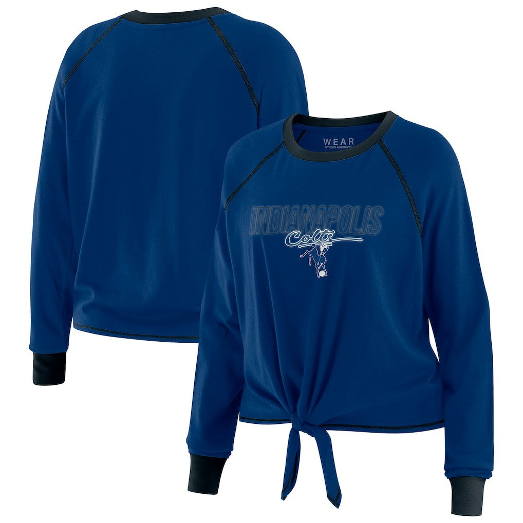 Indianapolis Colts WEAR by Erin Andrews Women's Tie-Front Long Sleeve T-Shirt Royal - NFL