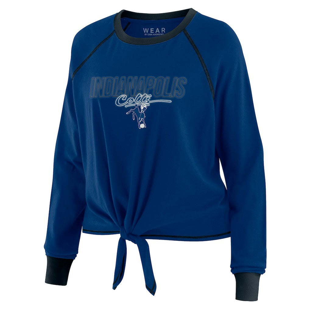 Indianapolis Colts WEAR by Erin Andrews Women's Tie-Front Long Sleeve T-Shirt Royal - NFL