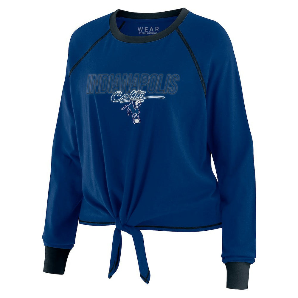 Indianapolis Colts WEAR by Erin Andrews Women's Tie-Front Long Sleeve T-Shirt Royal - NFL