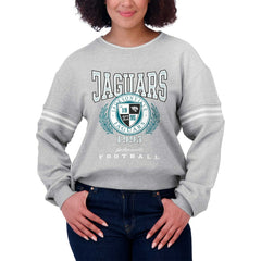 Jacksonville Jaguars WEAR by Erin Andrews Women's Cropped Pullover Sweatshirt Heather Gray - NFL