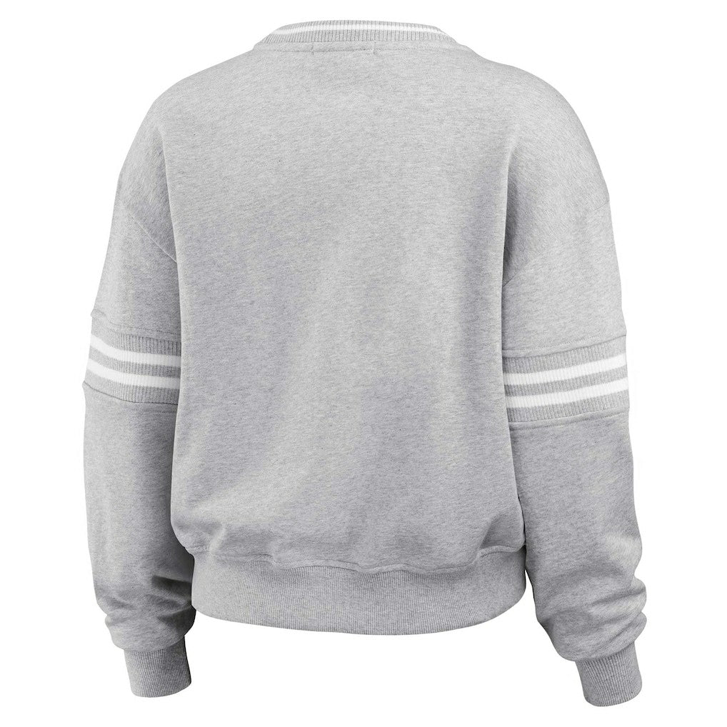 Los Angeles Rams WEAR by Erin Andrews Women's Cropped Pullover Sweatshirt Heather Gray - NFL