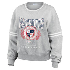 New England Patriots WEAR by Erin Andrews Women's Pullover Sweatshirt Heather Gray - NFL