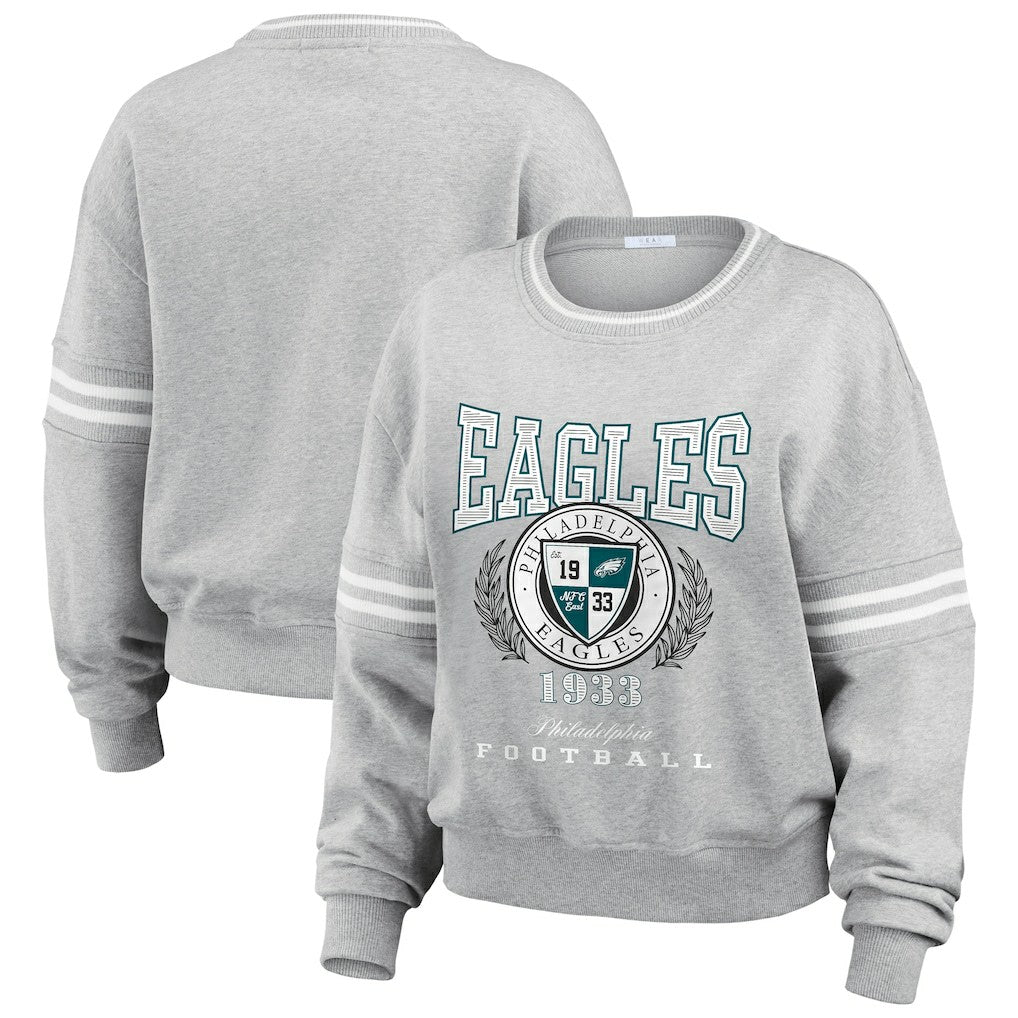 Philadelphia Eagles WEAR by Erin Andrews Women's Pullover Sweatshirt Heather Gray - NFL
