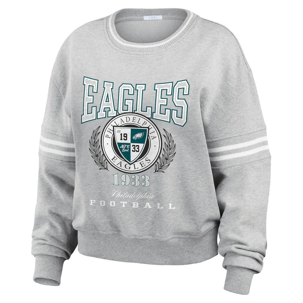 Philadelphia Eagles WEAR by Erin Andrews Women's Pullover Sweatshirt Heather Gray - NFL