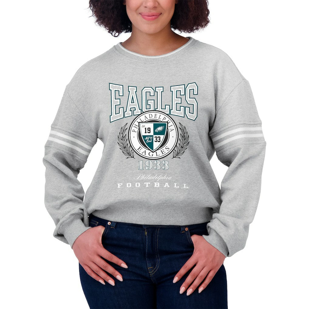 Philadelphia Eagles WEAR by Erin Andrews Women's Pullover Sweatshirt Heather Gray - NFL
