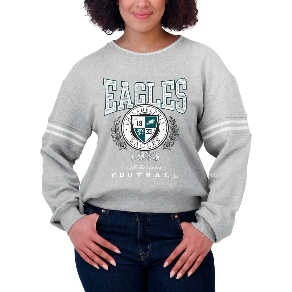 Philadelphia Eagles WEAR by Erin Andrews Women's Pullover Sweatshirt Heather Gray - NFL