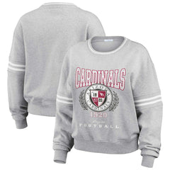 Arizona Cardinals WEAR by Erin Andrews Women's Cropped Pullover Sweatshirt Heather Gray - NFL