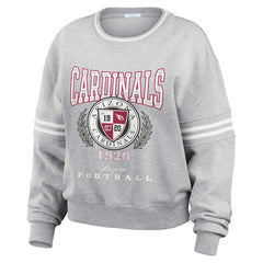 Arizona Cardinals WEAR by Erin Andrews Women's Cropped Pullover Sweatshirt Heather Gray - NFL