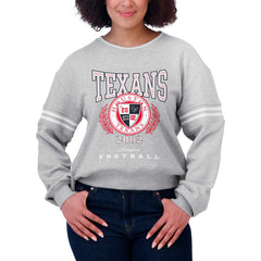 Houston Texans WEAR by Erin Andrews Women's Cropped Pullover Sweatshirt Heather Gray - NFL