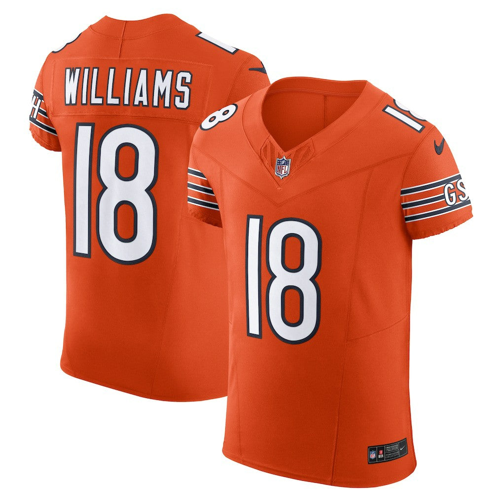 Caleb Williams Chicago Bears Alternate Vapor F.U.S.E. Elite Jersey Orange - Nike
