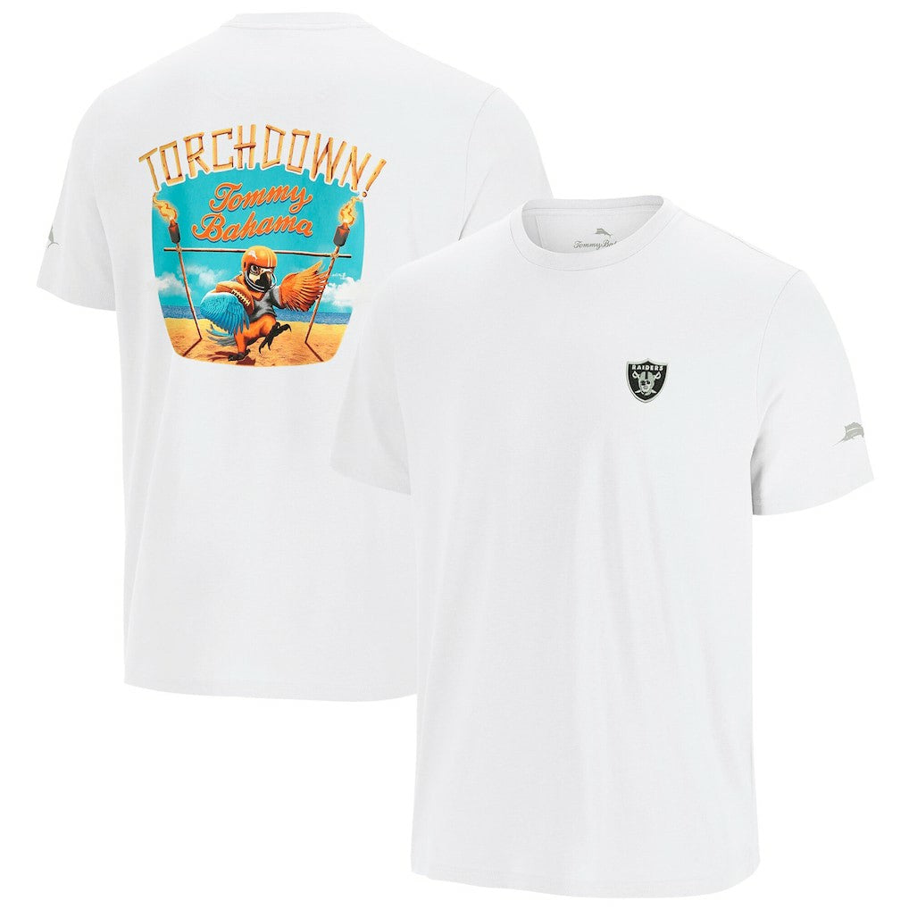 Las Vegas Raiders Sport Torchdown Graphic T-Shirt White - Tommy Bahama