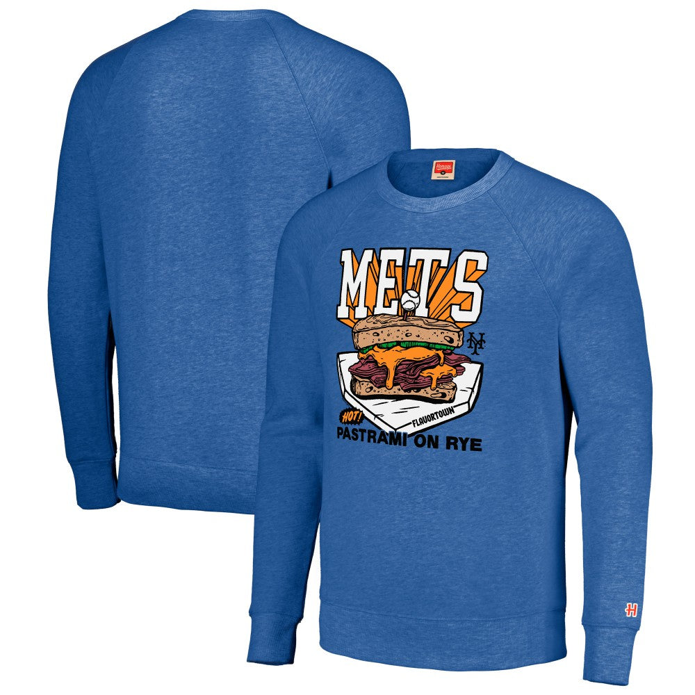 New York Mets MLB x Guy Fieri’s Flavortown Unisex Tri-Blend Pullover Sweatshirt On Sale