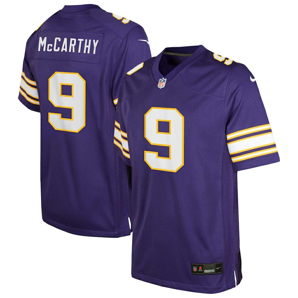 J.J. McCarthy Minnesota Vikings Youth Game Jersey Purple - Nike