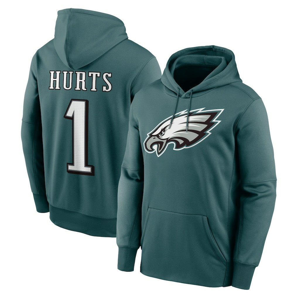 Jalen Hurts Philadelphia Eagles Player Name & Number Therma Hoodie Midnight Green - Nike
