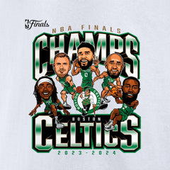 Fanatics - Boston Celtics 2024 NBA Finals Champions Pull Up Jumper Caricature T-Shirt - White
