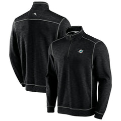 Miami Dolphins Big & Tall Tobago Bay Half-Zip Sweatshirt Black - Tommy Bahama