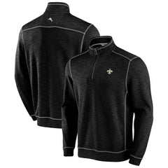 New Orleans Saints Big & Tall Tobago Bay Half-Zip Sweatshirt Black - Tommy Bahama