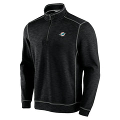 Miami Dolphins Tobago Bay Tri-Blend Half-Zip Sweatshirt Black - Tommy Bahama
