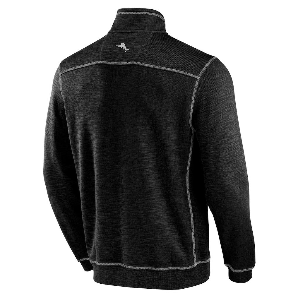 New Orleans Saints Tobago Bay Tri-Blend Half-Zip Sweatshirt Black - Tommy Bahama