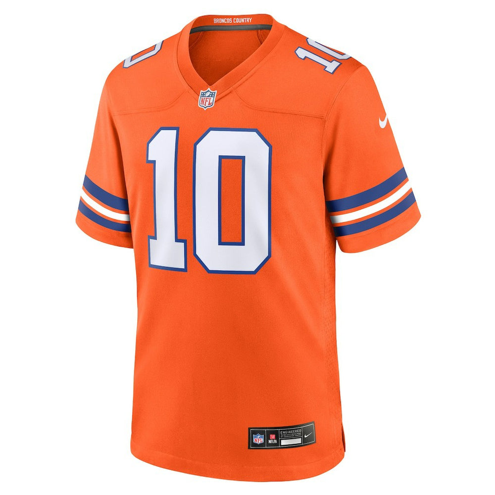 Bo Nix Denver Broncos Mile High Collection 1977 Throwback Player Game Jersey Orange - Nike