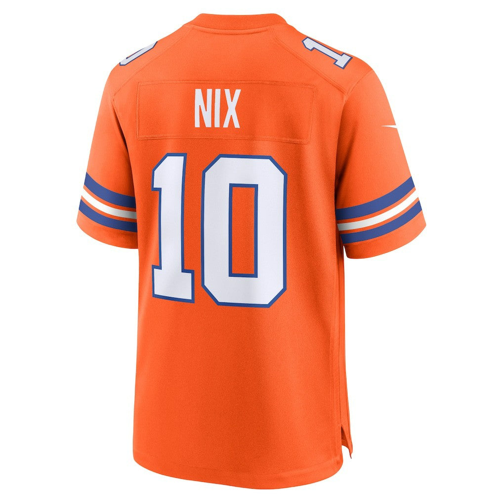 Bo Nix Denver Broncos Mile High Collection 1977 Throwback Player Game Jersey Orange - Nike