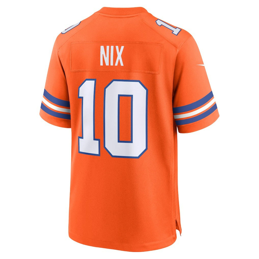 Bo Nix Denver Broncos Mile High Collection 1977 Throwback Player Game Jersey Orange - Nike