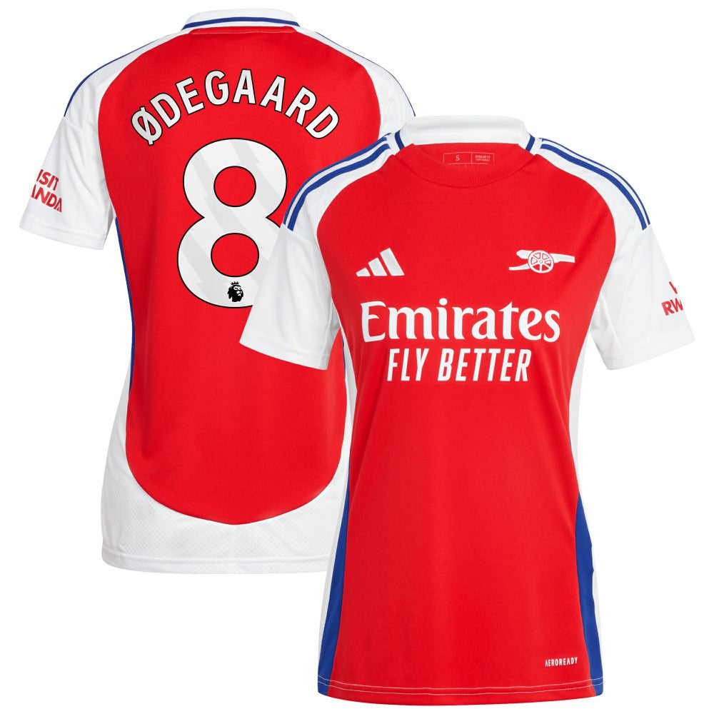 Adidas Martin Odegaard Arsenal Women's 2024/25 Home Replica Player Jerseys – Red