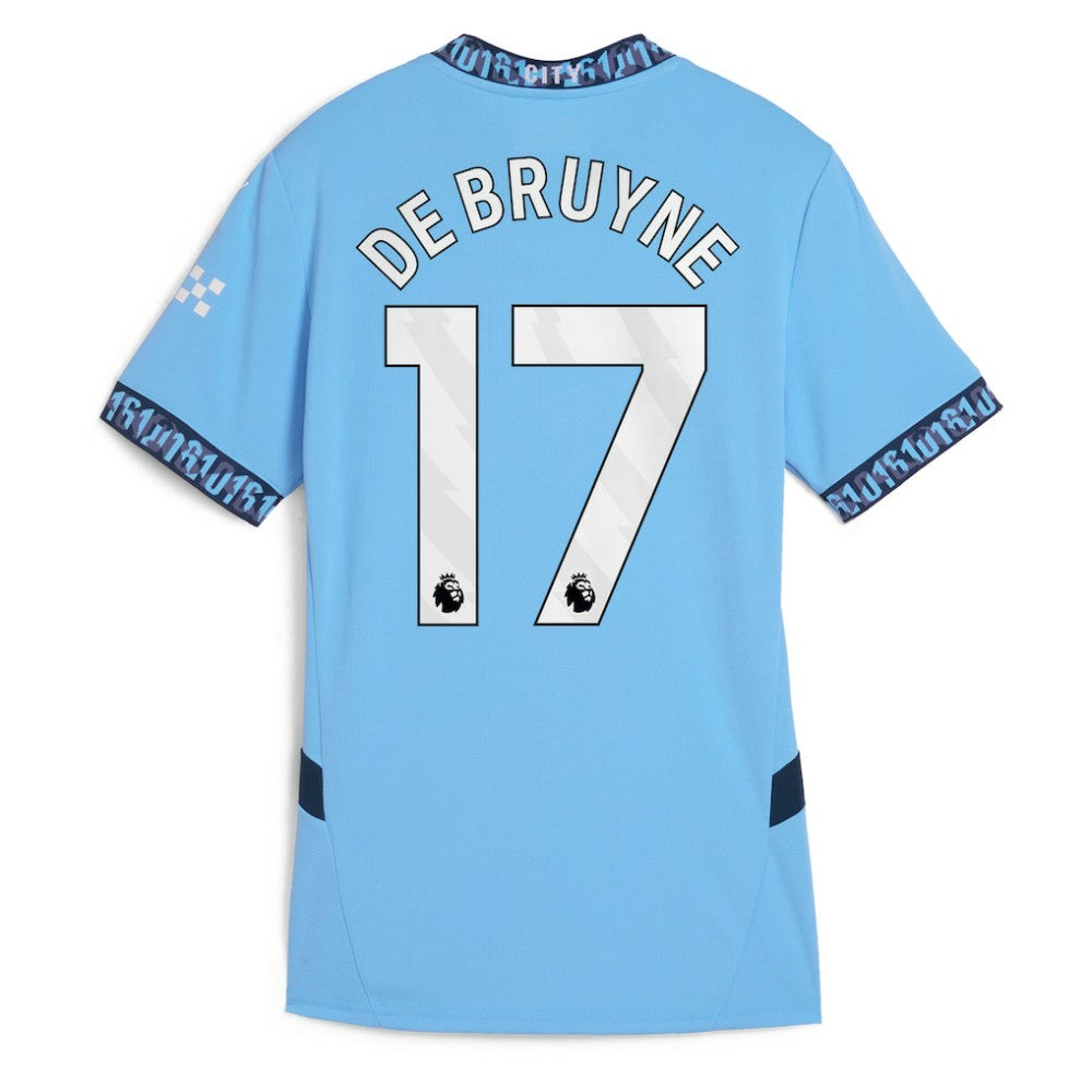 Puma Kevin De Bruyne Manchester City Women's 2024/25 Home Replica Player Jerseys - Light Blue