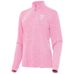 Philadelphia Phillies Antigua Women's Mentor Lightweight Mock Neck Quarter-Zip Top Lifestyle