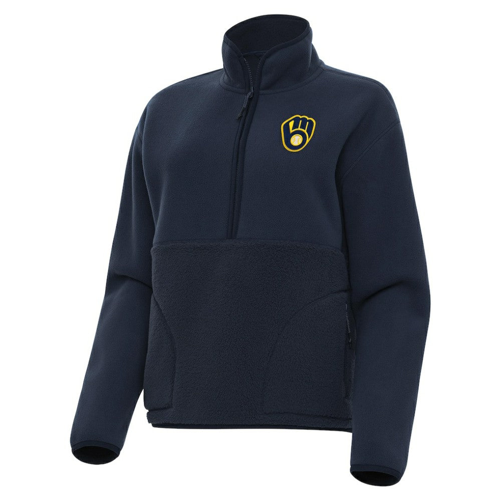 Milwaukee Brewers Antigua Women's Figure Half-Zip Sweatshirt Lifestyle