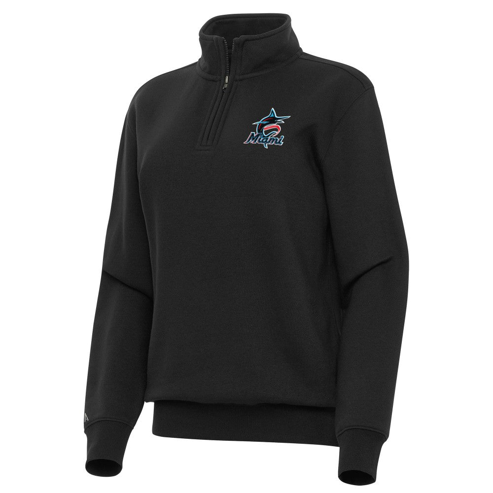 Miami Marlins Antigua Women's Victory Quarter-Zip Sweatshirt Clearance