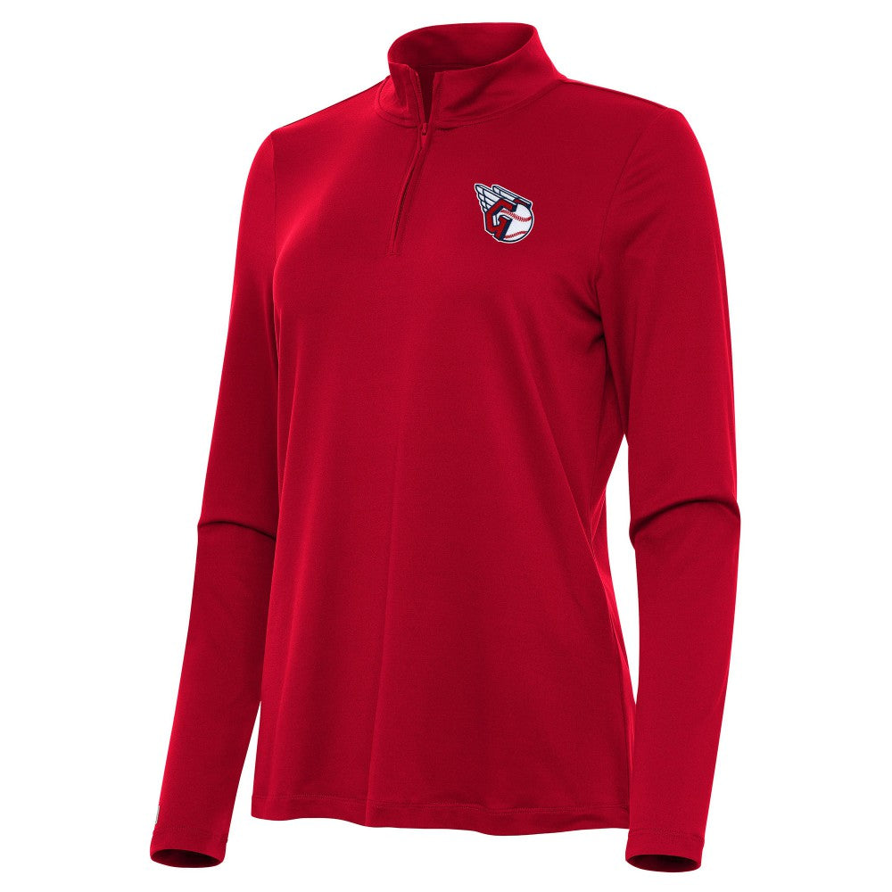 Cleveland Guardians Antigua Women's Reprocess Quarter-Zip Top - Red Clearance