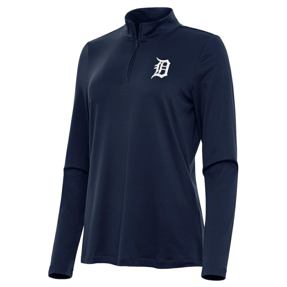 Detroit Tigers Antigua Women's Reprocess Quarter-Zip Top - Navy Sale