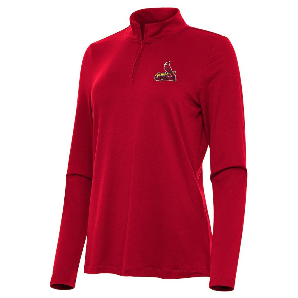 St. Louis Cardinals Antigua Women's Reprocess Quarter-Zip Top - Red for sale