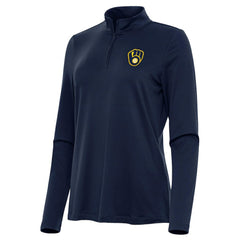 Milwaukee Brewers Antigua Women's Reprocess Quarter-Zip Top - Navy Online